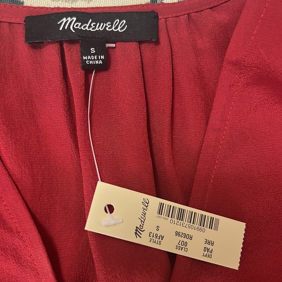 Madewell Silk Cinch-Sleeve Top NWT - Picture 9 of 10